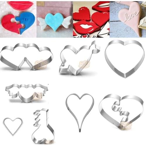 1pcs Wedding Heart Stainless Steel Cookie Cutter patisserie emporte piece biscuit Fondant Cake Decor Tools Bakeare Pastry Shop