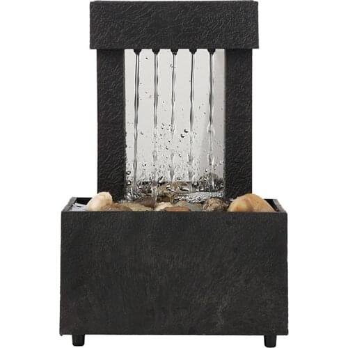 1Pcs Fountain Ornament Indoor Tabletop Fountain Water Feature LED Lights Statues Home Decor USB Charge Drop Shipping