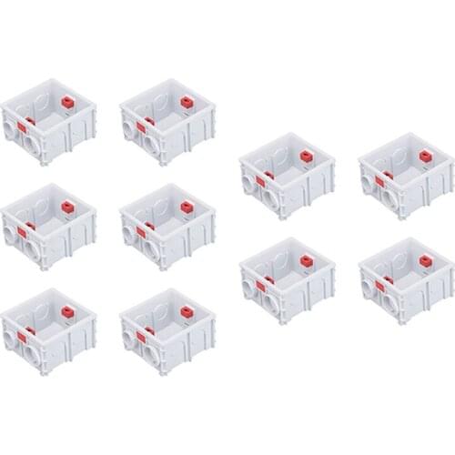 10Pcs 50Mm Deep Plasterboard Back Box Wall Socket Boxes 86 Type Mounting Box Junction Boxes For Embedded Installation