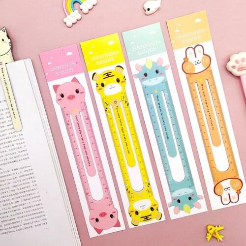 15CM Creative Cartoon Zodiac Creative Ruler Scale Magnetic Ruler Bookmark Student Stationery Cute Book Marks Ruler