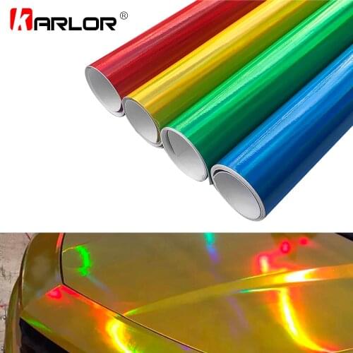 30cm*100cm Chrome Laser Car Sticker Holographic Wrap Rainbow Vinyl Film Laser Plating Color Change Auto Wrap Sheet Car styling
