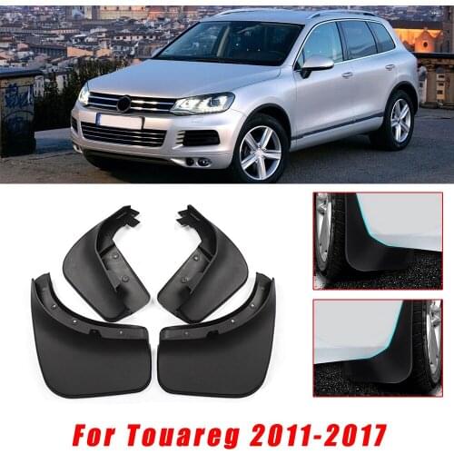 4pcs Car Mud Guards For VW Touareg 2011-2014 2015 2016 2017 Fit No Drill Mud Flaps Flare Splash Guards Kits Molded Accessories