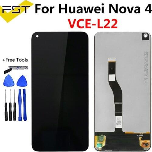 6.4'' For Huawei Nova 4 Nova4 VCE-L22 VCE-AL00 VCE-TL00LCD Display+Touch Screen Digitizer Assembly Spare Parts+Tools