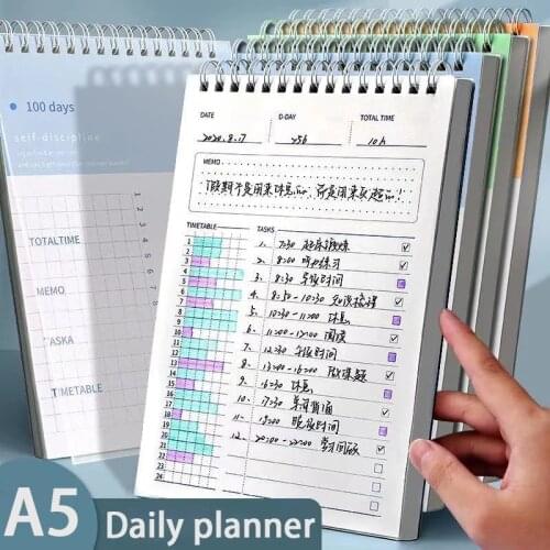 Goals Agenda Notebooks A5 And Journals,100 Diary Planner,50 Sheets,80gsm,writing Notepad Stationery Office School Supplies