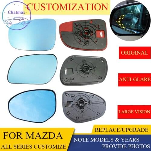 Sideview Rear Mirror Lens Customize For Mazda All Series CX-4 CX-5 Axela Blue Glass With Heating Turn Signal LED Large Vision