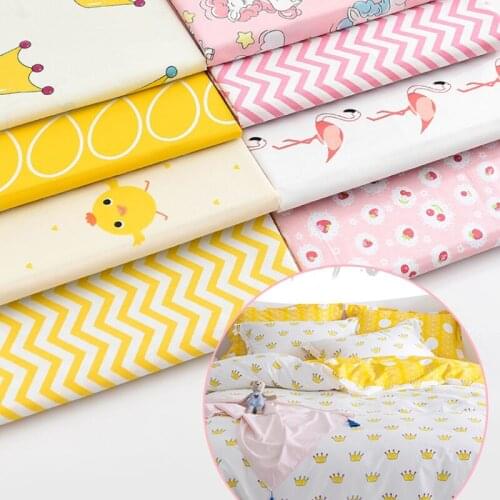 Baby Cartoon Printed Cotton Fabric Soft Comfortable Breathable Moisture-absorbent Bedding Apparel Pajamas Fabrics Cloth Meter