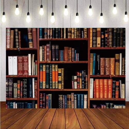 Bookshelf Backdrop Bookcase Backdrops Library Backdrop Office Backdrop For Video Conference Vintage Party Background Books