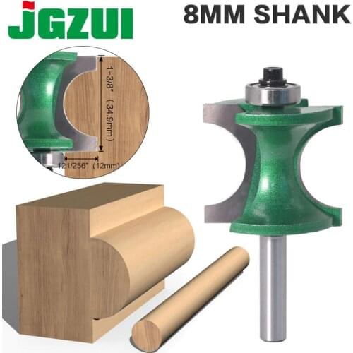 1PCS 8mm Shank Bullnose Half Round Bit Endmill Router Bits Wood 2 Flute Bearing Woodworking Tool Milling Cutter