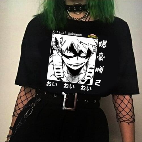 My Hero Academia Bakugou T-shirt Cute Anime Boku No Hero Academia T Shirt Hip Hop Top Tees Male