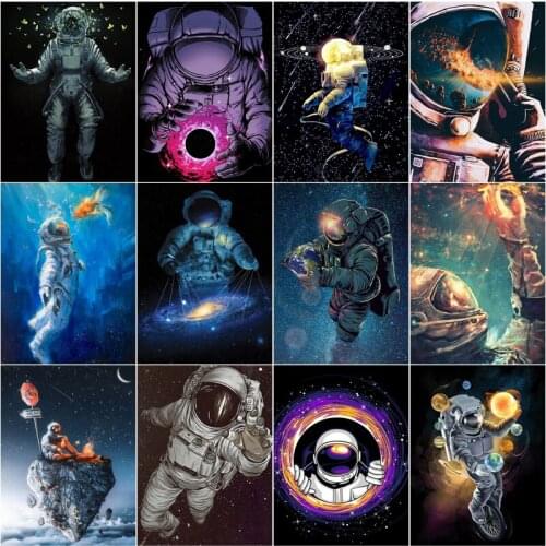 Science Fiction Spaceman Diy 5D Diamond Paintings Outer Space Full Square and Round Embroidery Mosaic Cross Stitch Home Decor