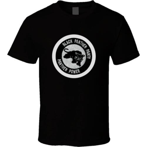 Cool Design Black Panther Party Panther Power Music Logo T-Shirt. Mens Summer Cotton Short Sleeve O-Neck T Shirt New S-3XL