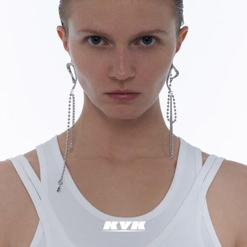 Kvk2021 new venom tassel asymmetric Earrings niche design long premium atmospheric Tassel Earrings