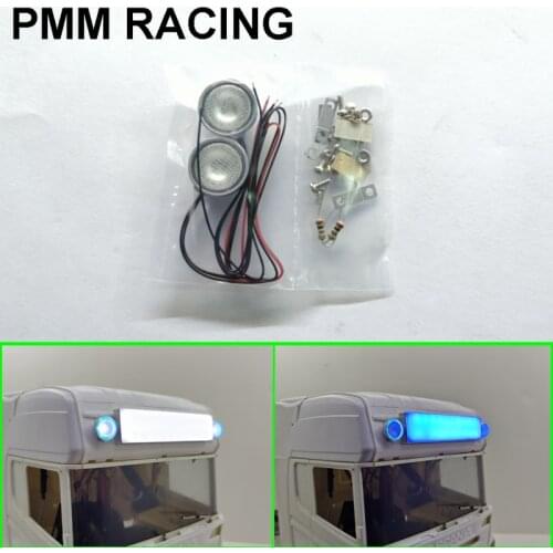 Led CNC Aluminum alloy Angel eyes front Headlight Dome light For 1/14 Tamiya RC Truck car SCANIA ACTROS MAN TGX VOLVO AROCS