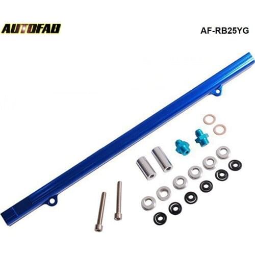 Top Feed Injector High Flow Fuel Rail Kit For Nissan Skyline RB25 ECR33 Blue Aluminium Billet AF-RB25YG