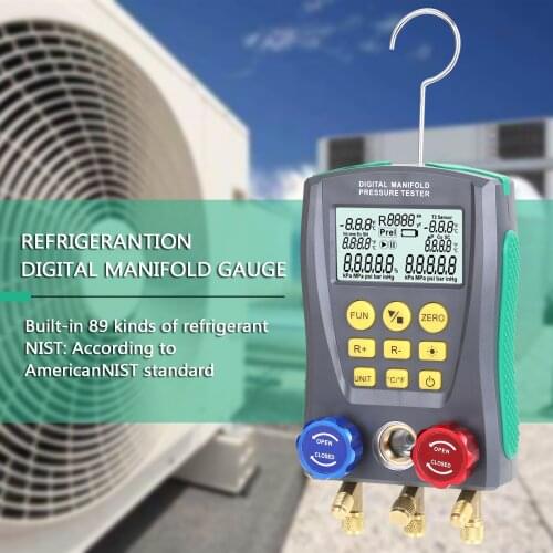 Pressure Gauge Refrigeration Digital Vacuum Pressure Manifold Tester Meter HVAC Temperature Tester Digital Manifold Gauge Meter