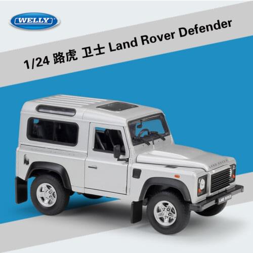 Welly 1:24 Land Rover Defender Silver alloy car model Diecasts & Toy Vehicles Collect gifts Non-remote control type transport