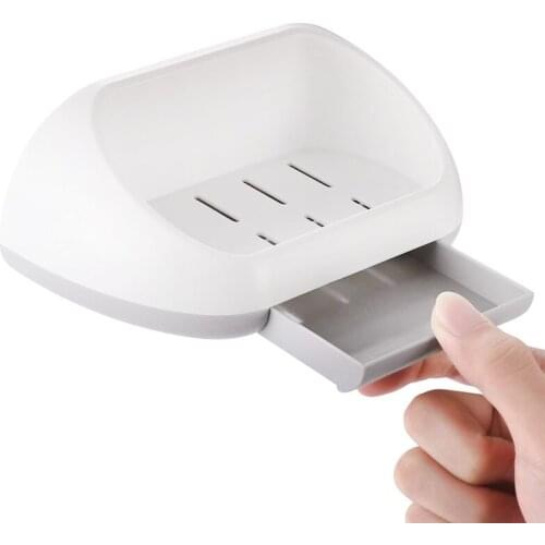 Dry Clean Soap Dishes Shower Case Holder Wall Mounted Soap Holder Storage Box Stand With Drain Pan Bathroom Accessories Set