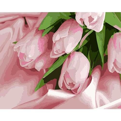 Bright Pink Rose Flower DIY Painting By Numbers Hand Painted Oil Painting Adult Child Picture Colouring Home Decor Unique Gift