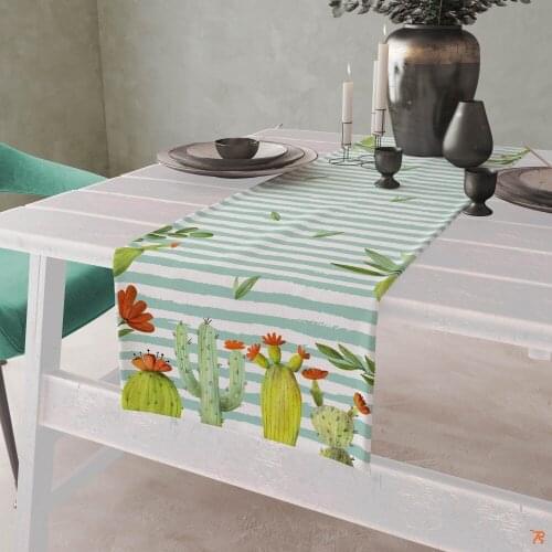 Digital Printing Table Cloth Pattern Easy To Clean Table Decor Runner