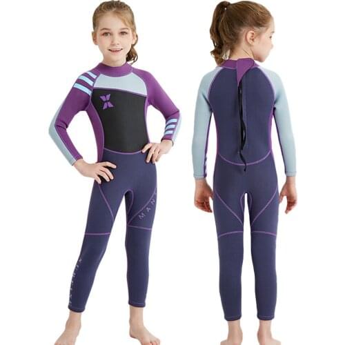 Neoprene 2.5MM Surf Girls Wetsuit Children Rash Guard Swimming Windsurf Kitesurf Kids Scuba Diving Clothes Bathing Suit Swimwear