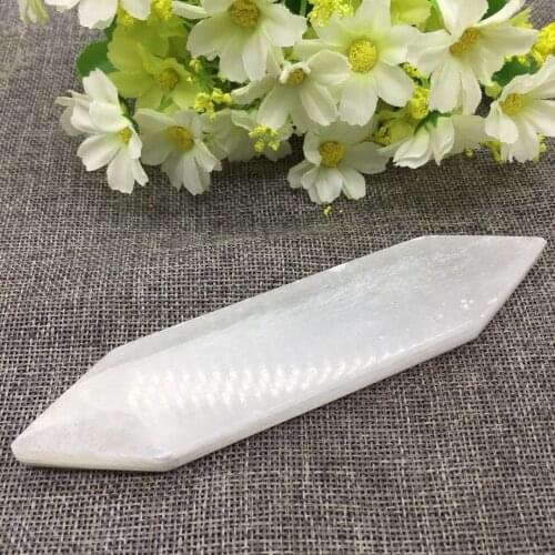Rhomboid-shaped drop shipping Natural selenite gemstone reiki healing chakra gypsum stone Christmas gift remove negative energy
