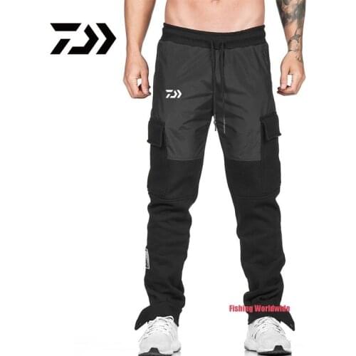 Daiwa Fishing Pants Breathable Soft Pocket Drawstring Cargo Spring Autumn Fishing Clothing for Men Outdoor Camping Hiking Pants
