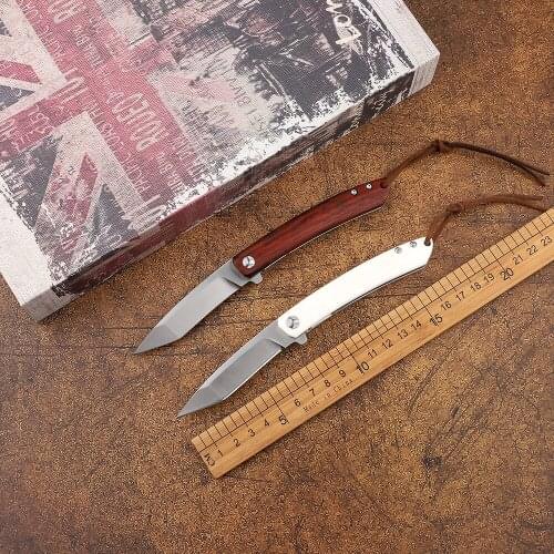 New folding knife pocket 14C28N blade cow bone handle outdoor camping tactical rescue self-defense EDC tool knife