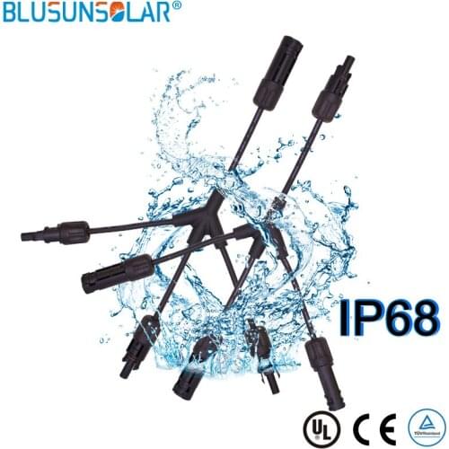 Blusunsolar 100 Pairs Solar Y Branch 1 To 3 Connector Solar 3 In 1 Branch Connectors With Cable For Solar Power System LJ0156