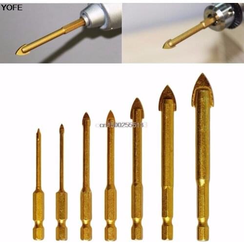 1pc Ceramic Tile Glass Drill Bits 1/4" Hex Shank Kit for Chucks Bit Holder
