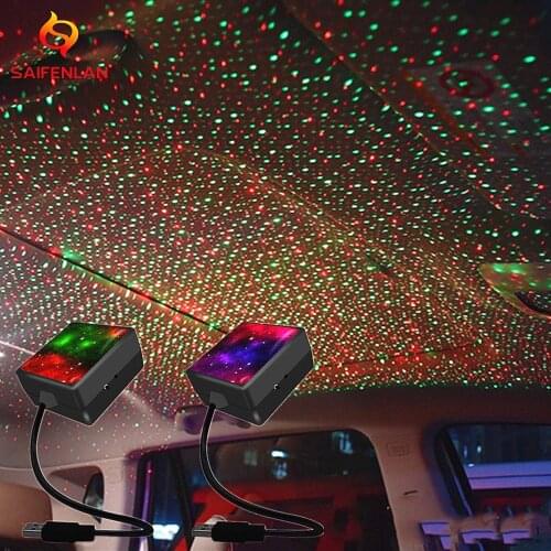 USB Star Night Light Projector Sound Activated Strobe Romantic Galaxy Ambiance Light for Car Bedroom Party Decoration