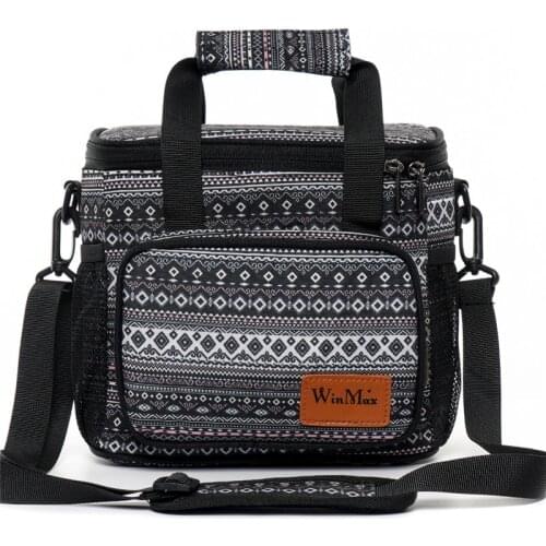 Winmax New Large Thicken Black Cooler Bags for Men Female Portable Functional Icepack Container Insulated Thermal Food Lunch Bag