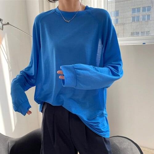 2021 New Summer Casual Ladies T-shirt Elegant Solid Color Loose High Quality Women Tee Cotton Fashion Female Tops T157
