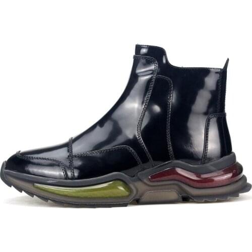 Winter High-End Genuine Leather Black Sport casual Boots short Men boots Ankle Mens Boots