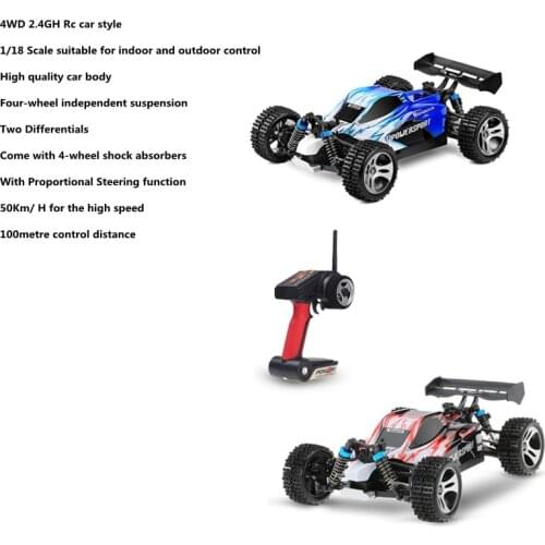 1:18 Rc Car 4WD Off Road Truck Two Differentials 45KM/H High Speed Racing Buggy Car RTR For Kids Gift