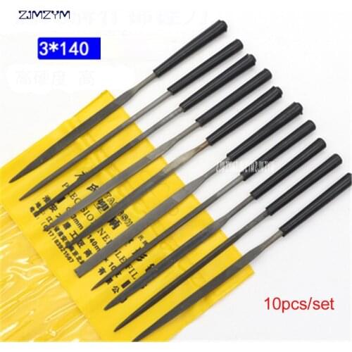 10PCS/Set Needle Files Wood Carving Tool Metal Polishing Instruments For Metal Glass Stone Jewelry Steel Manual File 3*140mm