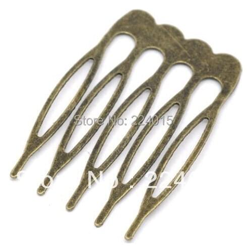 100pcs/39x26mm Metal Hair Jewelry Findings Antique Bronze Hair Combs Shape Hair Clips Fit Hair Accessories Making,B1019