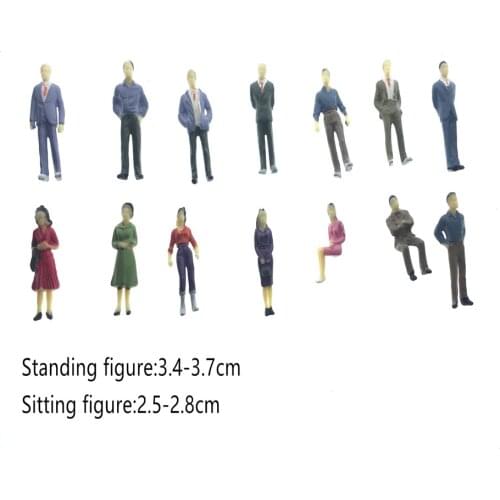 20pcs 1/50 Sale Color Model Miniature Painted Passengers Figure People For Diorama Architectural Scene Layout Kits Or Gifts