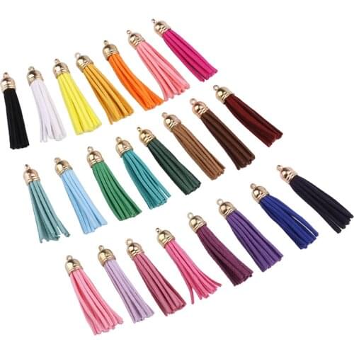 30 pcs/lot Mini Tassel 6cm Vintage Leather Tassels Fringe for Purl Macrame DIY Jewelry Keychain Cellphone Straps Pendant