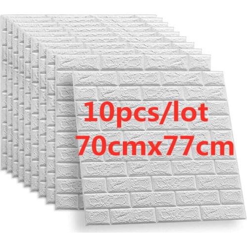 77*70cm 3d Diy Brick Wall Stickers Self-adhesive Pe Living Room Childrens Room Foam Tv Background Decor Board Wallpaper Prote