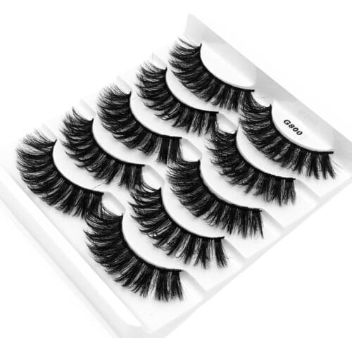 3D Stereoscopic Otter Hair 5 Pairs of Thick and Thick Eyelashes Natural Nude Makeup Eyelash Beauty Tool Cross-border Explosion