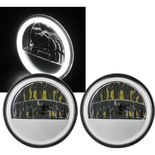 4.5 inch LED Light with halo DRL 4-1/2" Led Fog Light Housing Bracket Fog Lights Auxiliary Lamp Motorcycle Projector Headlight