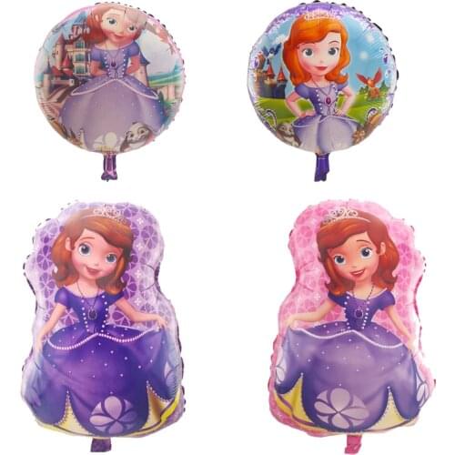 50PCS/lot Cartoon Princess Sophia balloon Aluminum foil balloons girl birthday party decorations kids toys cartoon globos