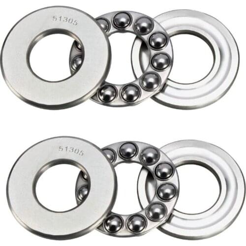 51305 Single Direction Thrust Ball Bearings 25mm x 52mm x 18mm Bearing Steel (Pack of 2)