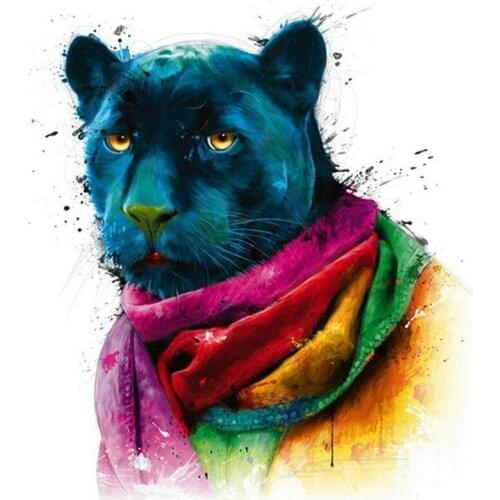 5d diamond painting leopard, full square drill color animal, 3d diamond embroidery, full round, diamond mosaic, wall sticker