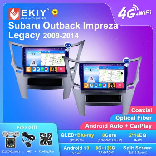 EKIY Blu-ray IPS DSP Android 10.0 Car Radio Multimedia For Subaru Outback 2010-2014 GPS Navigation Stereo Video Player Bluetooth