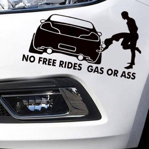 Car Stickers Decor Motorcycle Decals No Free Rides Gas or Ass Funny Decorative Accessories Creative Waterproof PVC20cm*15cm