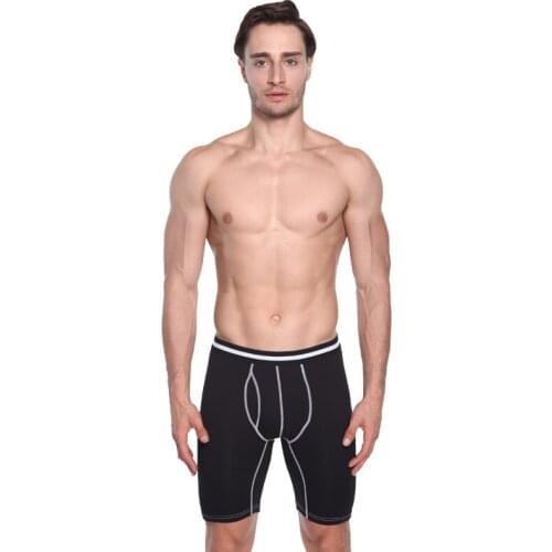 4 Pcs/lot Muscle Men Boxer Underwear Plus Size Long Full Cotton Running Panties Open Front Underpants For Male