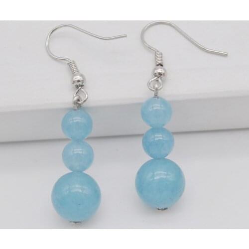 Amazonite Stone Beads GEM Earrings Jewelry T226