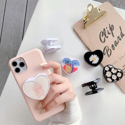 Heart Bear Cartoon Expanding Stand Grip Mount Phone Socket Fold Mobile Smartphones Pocket Desktop Bracket Phone Stand Holder