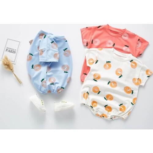 Unisex Baby Romper Newborn Clothes Set Fruit Orange Infant 3 6 9 12 Months Roupas De Bebe Baby Boys Girls Clothing Outfits